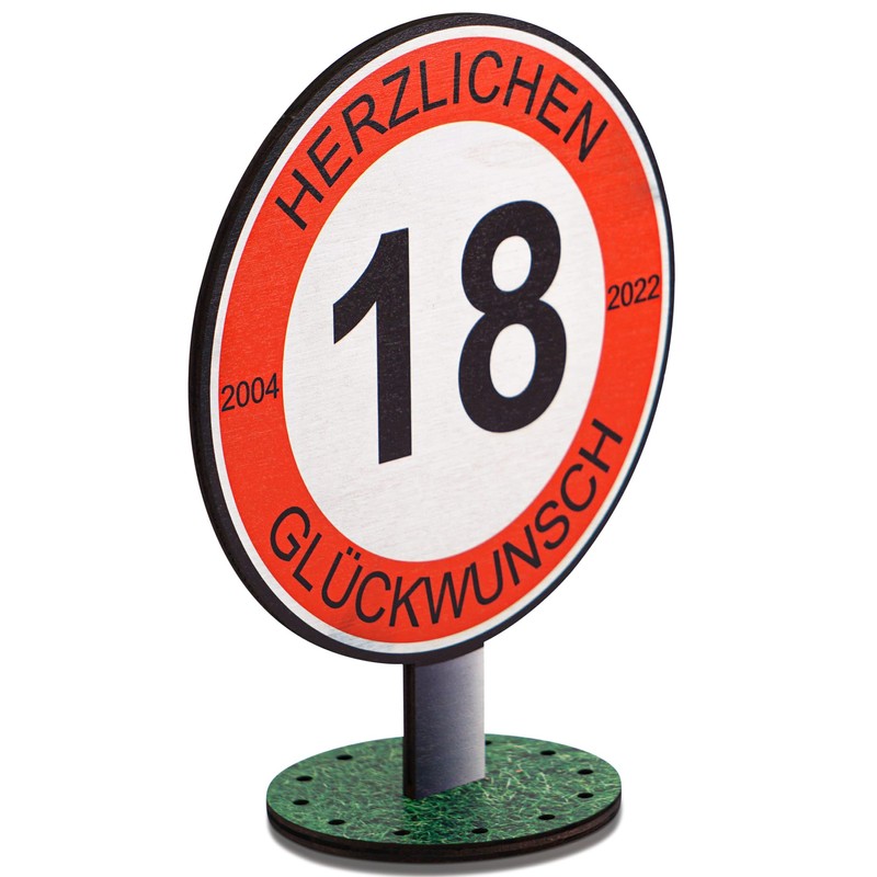 DARO Design - 2024 - Traffic Sign 18 Years Congratulations