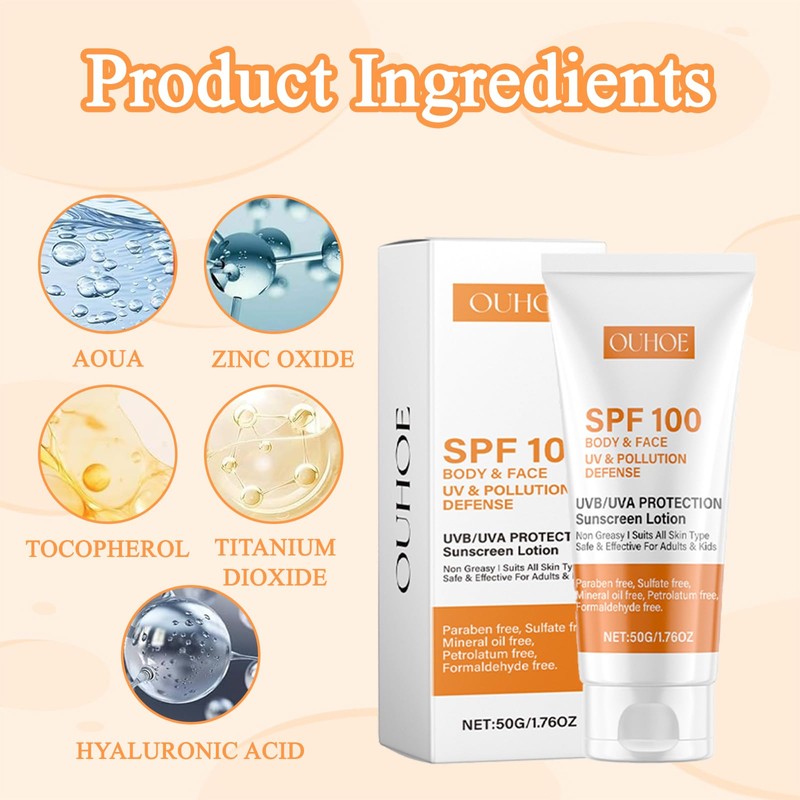 Sun Cream 2 Pieces Sun Cream Face Sunscreen Sun Protection