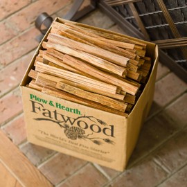 Plow & Hearth 11 LBS Fatwood Fire Starter Sticks Organic Kindling, Easy Ignition Fat Wood, All Natural Firestarters for Fire Pit, Wood Stoves, Fireplaces, Campfires, Bonfires, BBQ