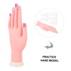 PACKOVE Silicone Nail Art Practice Hand Model Nail Tips Bendable