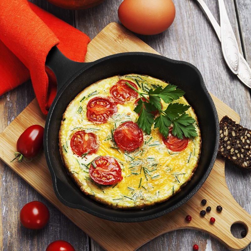 COMMERCIAL CHEF 6.5 Inch Cast Iron Skillet, Black