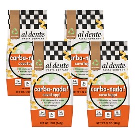 Al Dente Carba-Nada Cavatappi – Low Carb, High Protein - Keto & Point-Based Diet-Friendly, Artisanal Pasta Noodles, Cage-Free Eggs & Non-GMO Ingredients. 12oz Bags (Pack of 4)