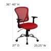 Flash Furniture Alfred Mid-Back Red Mesh Swivel Task Office Chair