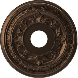 Ekena Millwork CMP16BACAB Baltimore Thermoformed PVC Ceiling Medallion (Fits Canopies up to 6 1/2"), 16"OD x 3 1/2"ID x 1"P, Metallic Antique Brass