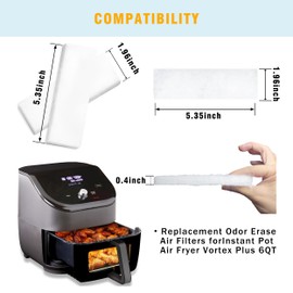 12-Pcs Air Fryer Replacement Filters, Accessories Compatible with Instant Vortex Plus 6-Quart Air Fryer with OdorErase