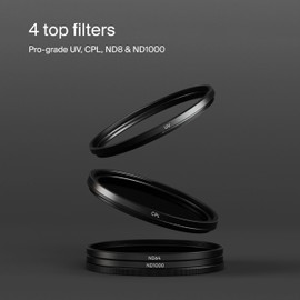 Urth 40.5mm UV, Polarising Filter (CPL), ND8, ND1000 Filter Kit (Plus+)