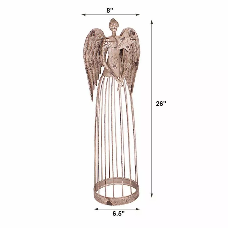 Grace Home 26''H Garden Angel Metal Yard Stake Antiqued Sculpture
