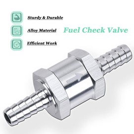 Bestgle 2 Pcs Fuel Non Return One Way Check Valve, 8mm Aluminium Alloy Petrol Diesel Water Fuel Line Oil Checking Valve for Car Motorcycle Caravan Ship
