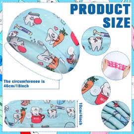 Canlierr 20 Pcs Dental Headbands Christmas Gift with Buttons Non Slip Cute Dental Doctor Nursing Assistant Accessories Nursing Sweat Wicking Soft Head Bands for Christmas Gifts Medical Healthcare Work