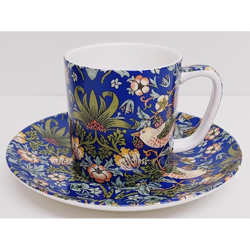 Rainbow Decors William Morris Strawberry Thief Blue Espresso 2 Cups