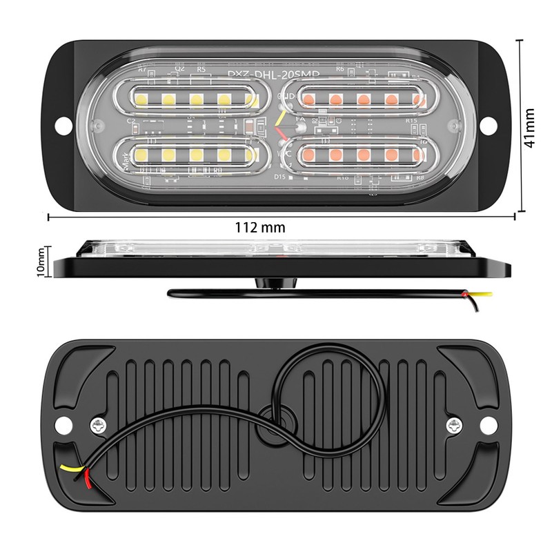 Leiboow 20-Pack Aluminum LED Strobe Light – 20 LEDs Per