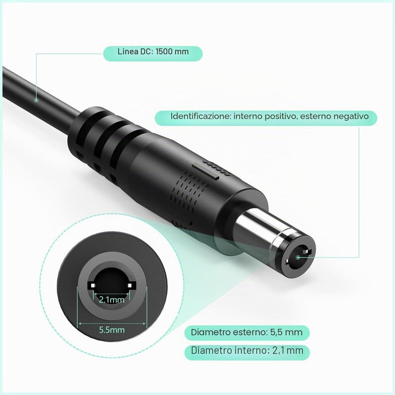 Melasat - Adattatore AC da 12 V, 2 A, trasformatore