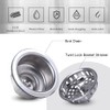 304 Stainless Steel Kitchen Sink Twist Lock Basket Drain Assembly