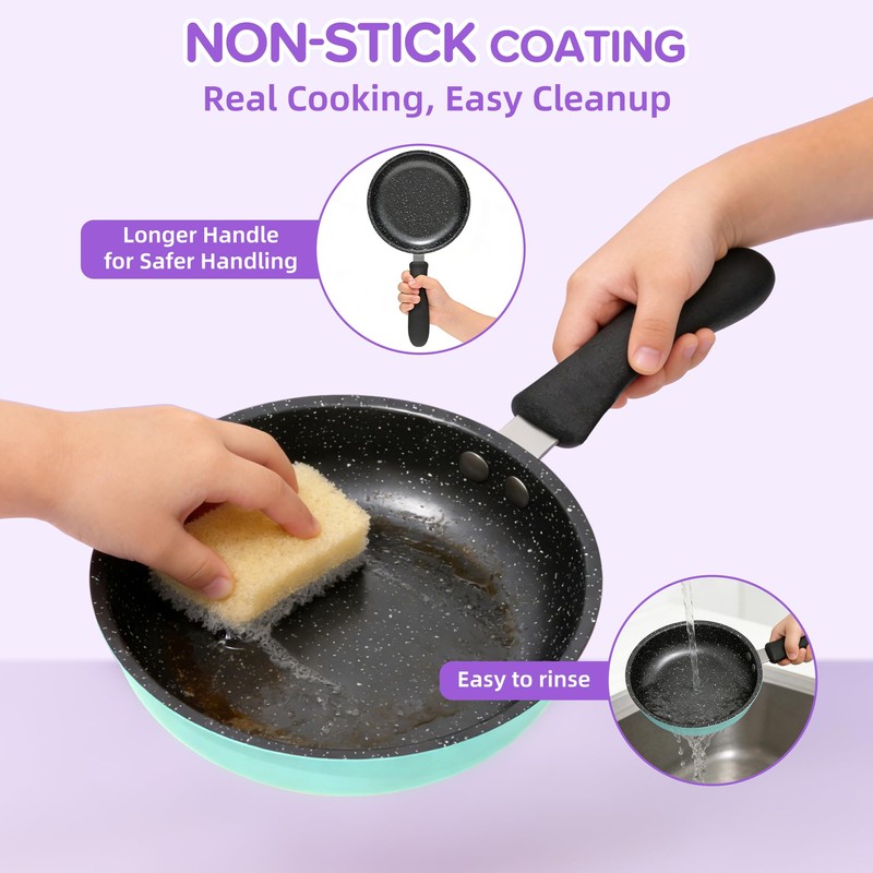 Gotoofun Kid Cooking Sets for Mini Kitchen, 45 PCS Montessori