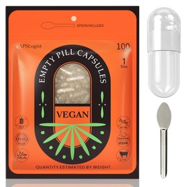 Empty Capsules Size 1, 100 Count Empty Vegan Capsules, Empty Pill Capsules Clear, DIY Capsule Filling, Fillable Pill Capsules Empty Gel Caps, cápsulas vacías para rellenar