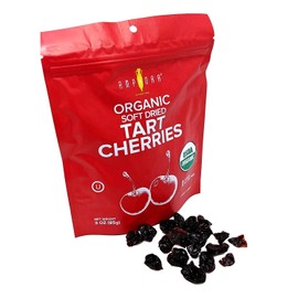 Amphora Soft Dried All Natural Organic Tart Cherry Healthy Snack Fruits Vegan Kosher Gluten Free 3 Oz Each (Pack of 6)