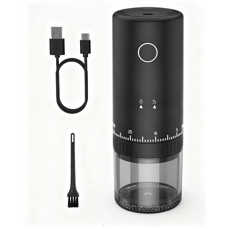CEVING First Grind-While-Charging Rechargeable Coffee Grinder, 1.7X Faster Grinding with