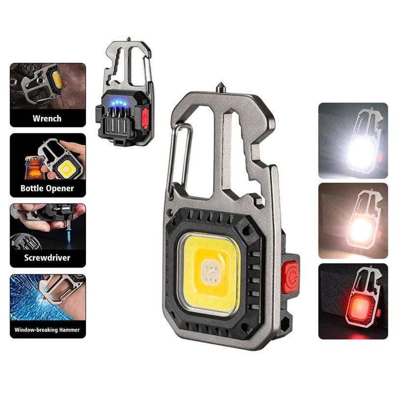 [Multi-Function LED Light] Cob Mini Flashlight Keychain Light, 500 Lumens