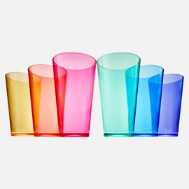 Classic Plastic Reusable Drinking Glasses (Set of 6) Restaurant Cups Style 20 oz Acrylic Unbreakable Water Tumbler, Juice, Wine Cups | BPA-Free Tumblers | Top-Rack Dishwasher Safe, Tritan Shatterproof