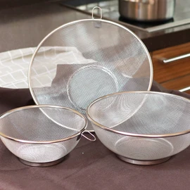 Stainless steel factory stainless steel strainer, round colander, strainer, drying net, sieve net, 3-piece set, stainless steel strainer, 3-piece set / 스텐팩토리 스텐채반 원형 소쿠리 거름망 건조망 채망 3종세트, 스텐채반3종