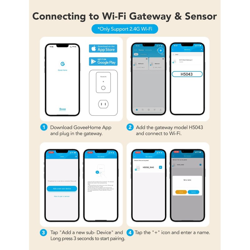 GoveeLife Premium Smart Water Leak Detector 2 with 1968ft Ultra-Long