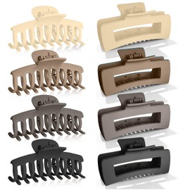 Pack of 8 Large Hair Clips, Hair Clips, 4 Square and 4 Combs, Hair Clips for Long Hair, Curly Women, Hair Clip, Hair Styling Accessories