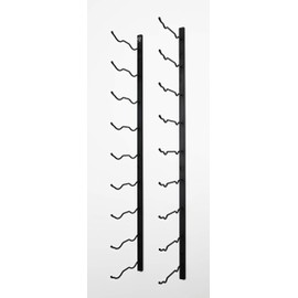 VintageView W Series – 18 Bottle Wall Mounted Wine Rack for Magnum and Champagne (Satin Black) Stylish Modern Wine Storage with Label Forward Design