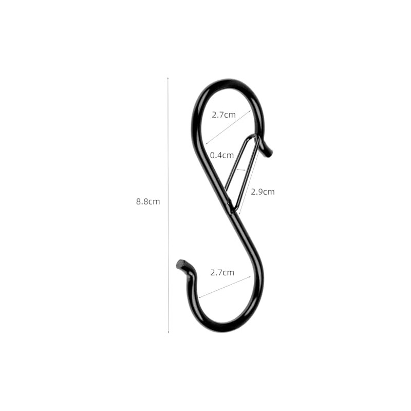 S-Shaped Hook with Lock, Hanging, for Kitchen, Bathroom, Veranda, Storage,