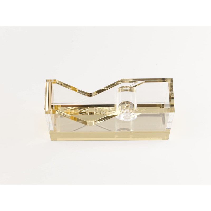 Dany Marcus Elegant Large Clear Acrylic Tape Dispenser with Gold