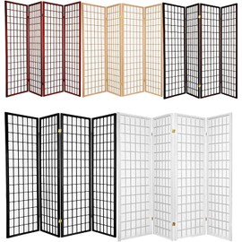 Legacy Decor 4 Panels Room Divider Privacy Screen Japanese Shoji Style Cherry Color 71" Tall X 70" Wide