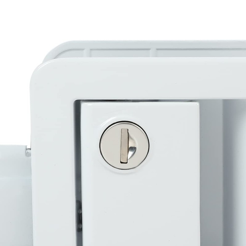 G-PLUS RV Entry Door Lock Handle Knob White Trailer Door
