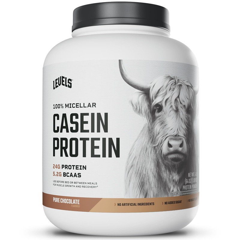 Levels 100% Micellar Casein Protein, Hormone Free, Chocolate, 4LB