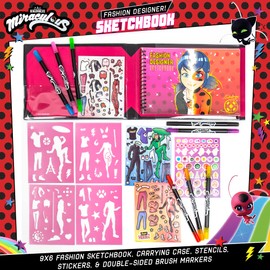 Miraculous Fashion Designer Sketchbook – Superhero Sketchbook for Kids Ages 6 & Up Ladybug Coloring Book