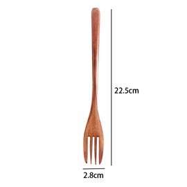 5Pcs Japanese Style Wooden Forks,8.86 Inch Desserts Salad Forks Household Fruit Forks Wood Utensils Set for Travel