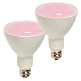 Diodesy- BR30 LED Flood Light Bulb 13W 250 Lumen E26 Medium Base for Interior Home Decor Kitchen Recessed Can Light Bulbs 120V 120° Beam Angle White Finish Burns Intense Pink When Lit Pack of 2