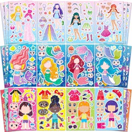 Princess Stickers – 24 Sheets Puffy Vinyl DIY Make a Face Stickers, Princess Birthday Decorations, Reusable Peel and Stick Crafts Party Supplies, Goodie Bags, Event Favors, Travel Activities