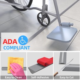 Duzzy 67 Inch Collapsible Shower Water Dam, Shower Threshold Water Stopper Barrier and Retention System and Keeps Water Inside Threshold Dry and Wet Separation, Suitable for Bathroom & Kitchen