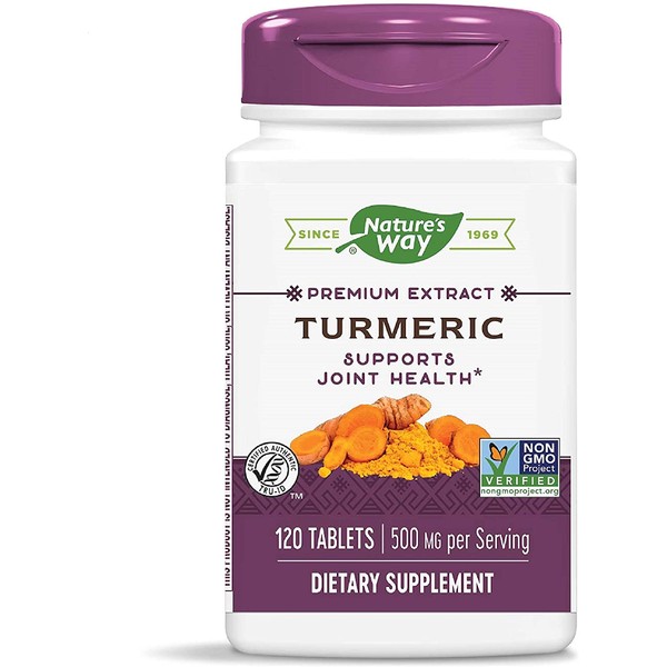 Nature's Way Premium Turmeric Extract, 500 mg per serving, 120 Capsules (Packaging May Vary)