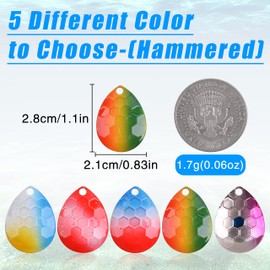 30pcs Fishing Spinner Blades Colorado Blades Colorful Copper Fishing Blades Spinnerbait Lure Making Supplies Tail Spinner Walleye Rig DIY Parts Accessories Tackle