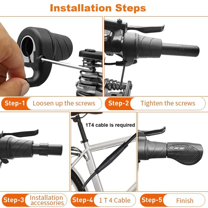 AaiLucky Half Twist Throttle for EBike, Electric Bike Throttle Grip,