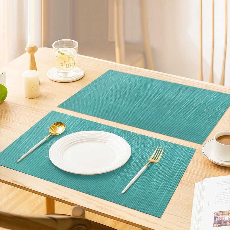 AMFUN Set of 6 Washable Woven Placemats, Waterproof Place Mats