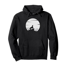 Dog Lover Howling at the Moon Nature Adventure Design Pullover Hoodie