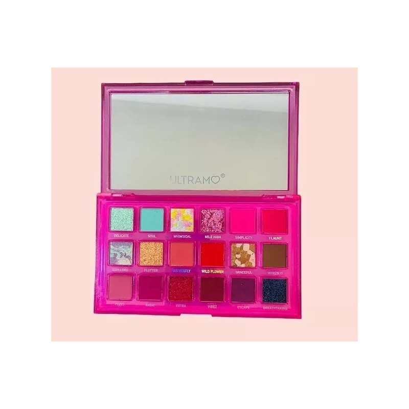 Ultramo Paleta De 18 Sombras De Ojos Rosa Ultramo