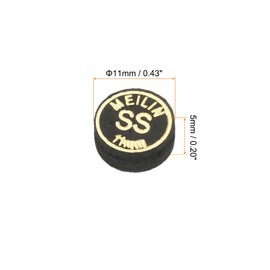 PATIKIL 11mm Pool Cue Tips, 6 Pack Super Soft Multiple Layer Pool Billiard Cue Tips Laminated Glue-on Snooker Stick Tip Billiard Accessories, Black