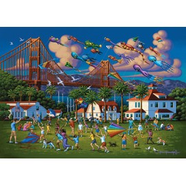 Buffalo Games - Gold - Eric Dowdle - Golden Gate Bridge - 500 Piece Jigsaw Puzzle for Adults - Challenging Puzzle Perfect for Game Nights