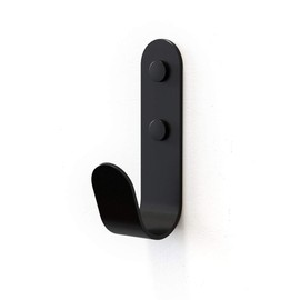 The Hairpin Leg Co. [HLC] Metal J Wall Hook. Chunky Modern Playful Coat Hook - Black