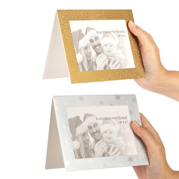evelay 12 x Christmas Photo Frame Cards & Envelopes Fits