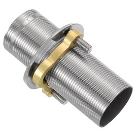 uxcell Faucet Mount Extension Shank 3"x 1.25" Stainless Steel Pipe Faucet Extension Nipple Locknut Kit Extension Threaded Lengthen Fixed High Foot with Nut and Gasket Faucet Fittings