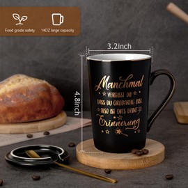 Dankeschön Geschenke für Frauen, Geburtstagsgeschenk für Frauen, Beste Freundin Geschenke, Manchmal Vergisst du das du GroßArtig Bist Tasse, Danke Geschenk, 14 Oz Goldbedruckte Schwarze Keramiktasse