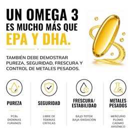 Omega 3 Premium 1000mg Certificado IFOS | Aceite de Pescado como TG | Alta Pureza y Concentración con Certificados Internacionales | Suplemento Alimen